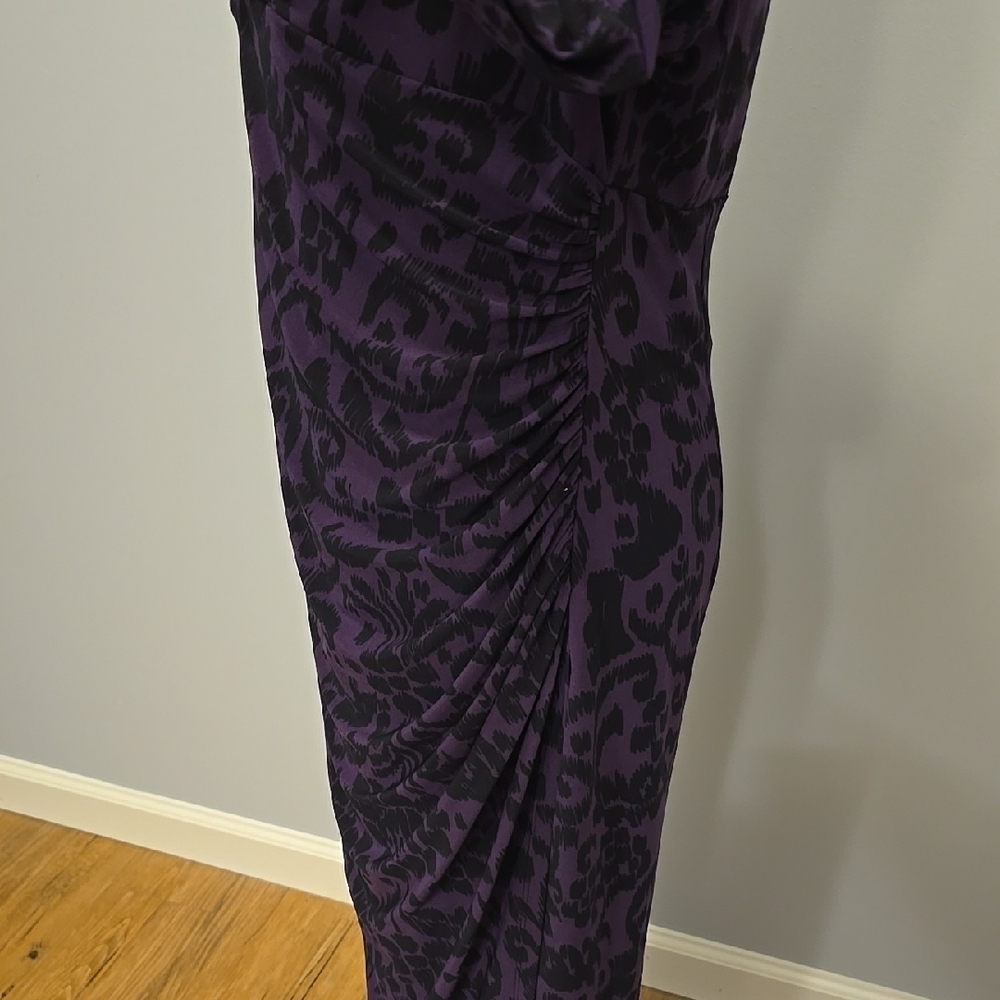 American Living Purple Sheath Dress with V-Neck and 3/4 Sleeves for Cocktail - Picture 3 of 6